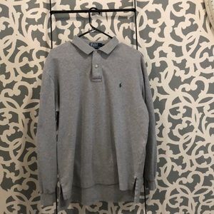 Men’s Ralph Lauren Long Sleeve Polo Shirt - medium, gray
